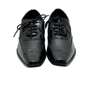 Frederico Leone Manhattan Black Upper Tuxedo Toe Oxford Mens 7M Dress Shoes
